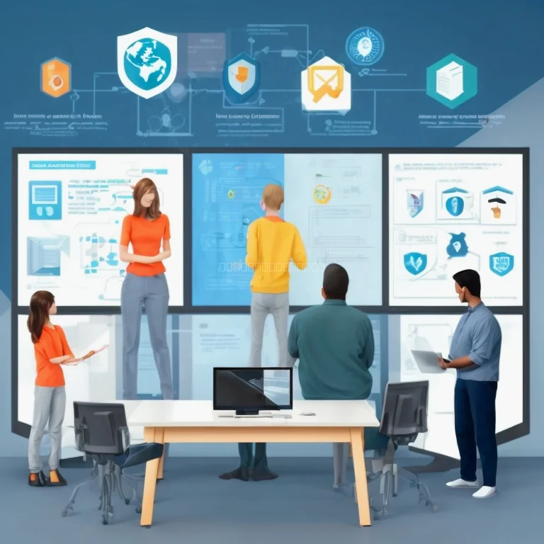 Sicherheitsdiagramm mit digitalem Schutzschild
